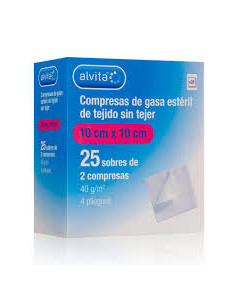 ALVITA COMPRESAS GASA ESTERIL TEJIDO SIN TEJER 1