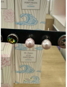 JEWELS PENDIENTE PERLA ROSA 6MM