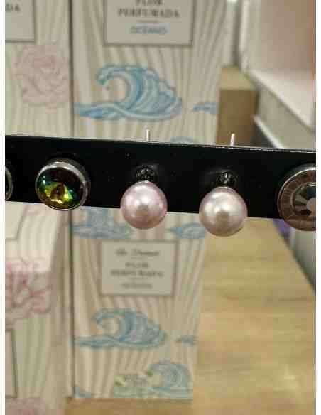 JEWELS PENDIENTE PERLA ROSA 6MM