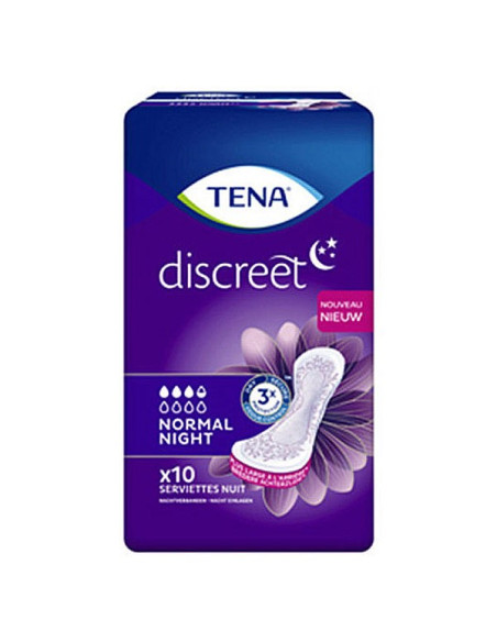 TENA DISCREET NORMAL NIGHT 10 U.