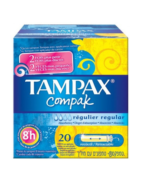 TAMPAX COMPAK TAMPON 100%ALGODON 22 UNIDADES SUP