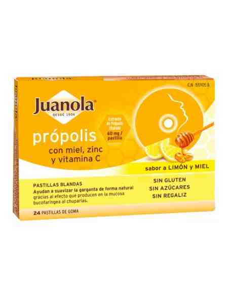JUANOLA PROPOLIS MIEL-LIMON- VIT C 24U