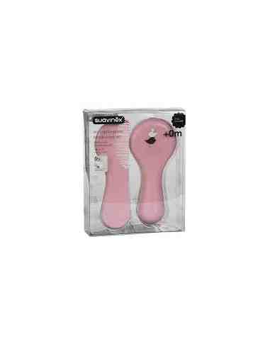 CEPILLO Y PEINE INFANTIL SOFT SUAVINEX ROSA DECO