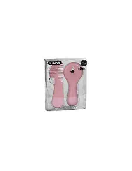 CEPILLO Y PEINE INFANTIL SOFT SUAVINEX ROSA DECO