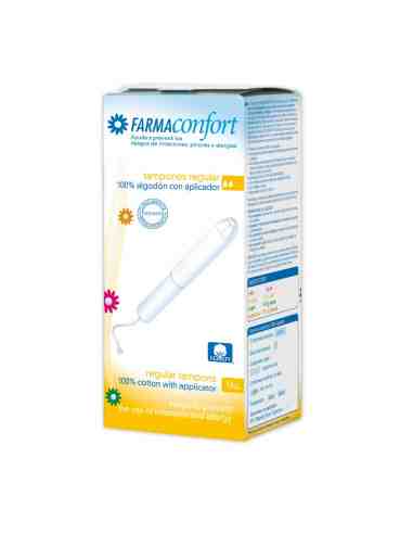 TAMPONES 100% ALGODON FARMACONFORT CON APLICADOR