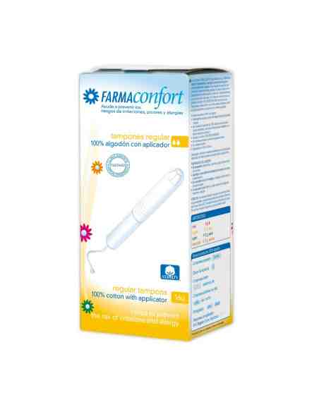TAMPONES 100% ALGODON FARMACONFORT CON APLICADOR