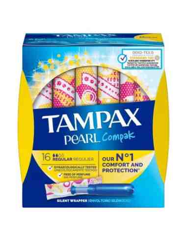 TAMPAX COMPAK PEARL TAMPON 100%ALGODON 16 UNIDAD